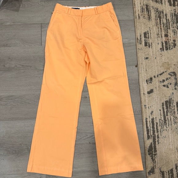 Falconnable Women’s Tangerine Cotton Blend Slacks Wide Leg, Straight Size 6 - Picture 1 of 7